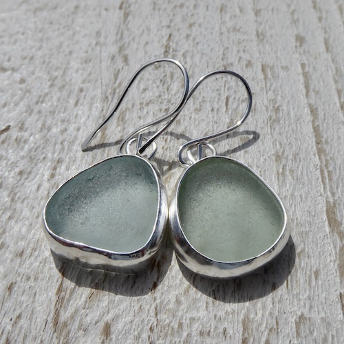 AquaSeaglassEarrings