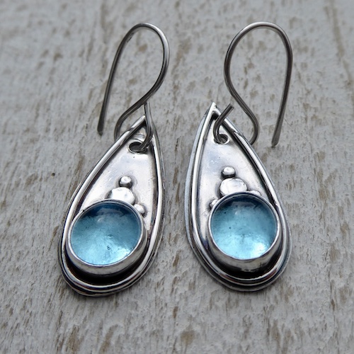 aquaSilverEarrings